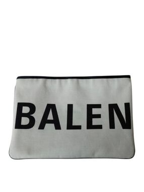 Balenciaga Clutch Canvas & Leather Bag